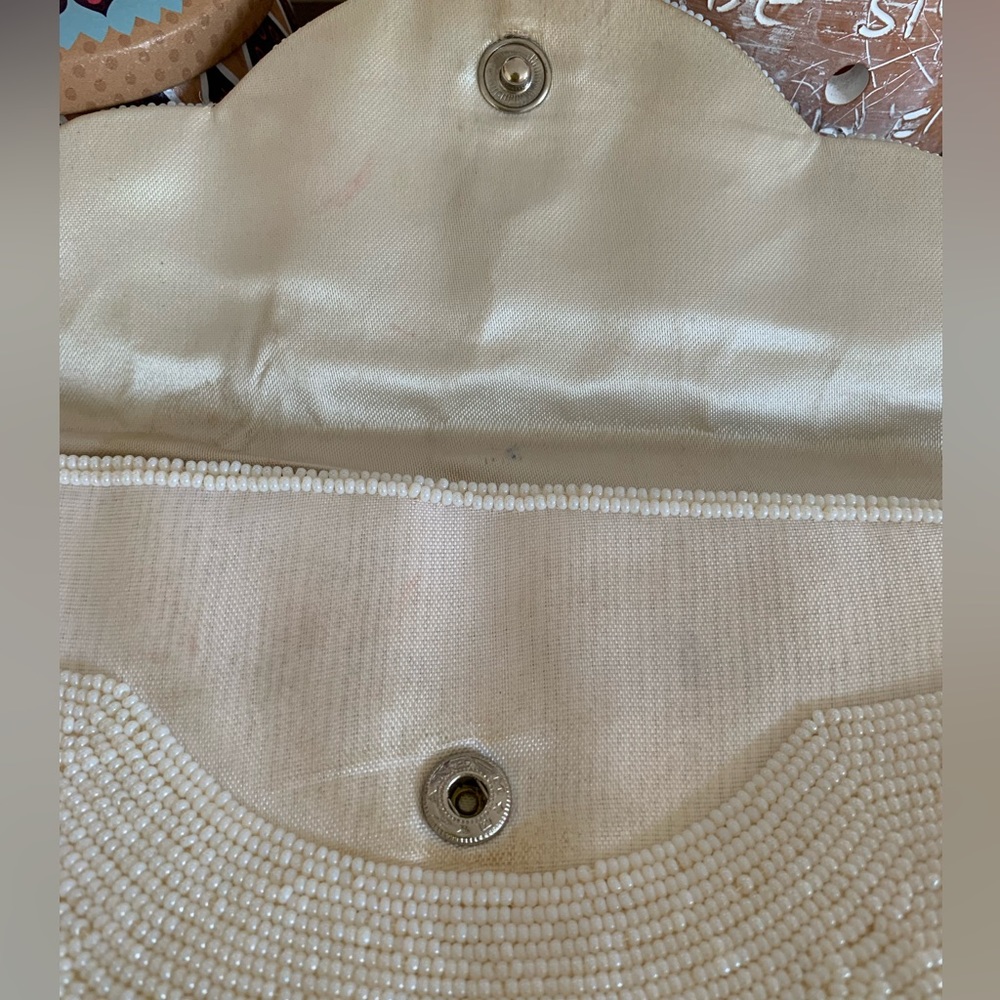 Vintage Ivory Beaded Evening Clutch Bag - Picture 6 of 12
